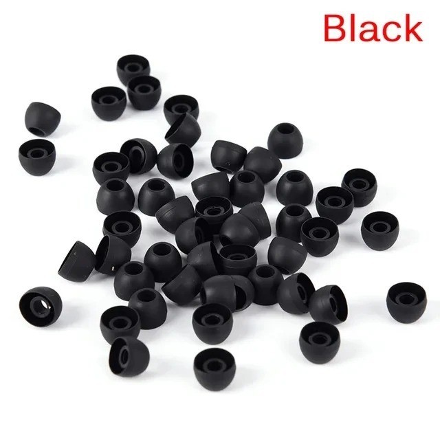Black 50PCS Silicone Ear Tips Replacement Ear Pads Covers for Headphones