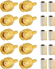 10 PCS SMA Connectors SMA Male Crimp Connector for RG316 RG174 RF Coax Cable