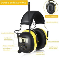 AM/FM Radio Headphones with Digital Display, 30dB AM FM Hearing Protection Sa…