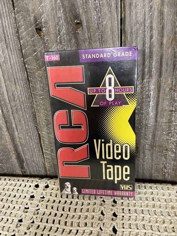 RCA T-160 Blank VHS Standard Grade Video Tape Up to 8 Hours Recording New Sealed