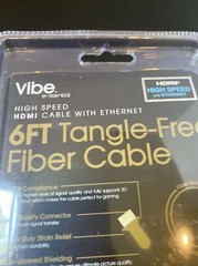 VIBE 6ft Tangle-Free Fiber Cable HDMI High Speed w/Ethernet NIP