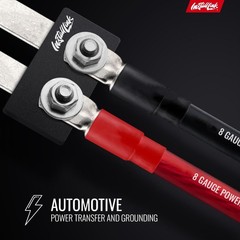 8 Gauge Automotive Power and Ground Wire Kit, 25ft Black/Red Cables