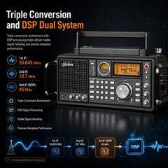 Tecsun S-2200 AM/FM/LW/SW/SSB VHF Airband DSP Radio Receiver – US Edition