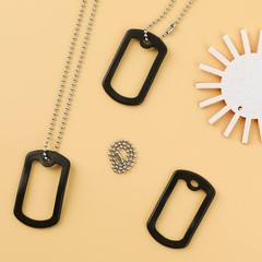 10 Pack Dog Tag Silencers, Black Engraved Silicone 5.2x3x0.3cm,