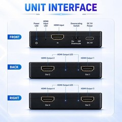 4K HDMI Splitter 1×4 Dolby Vision HDCP2.2 JTECH-4KSP4