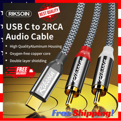 USB C to 2 RCA Audio Cable, 6.6 Ft Type-C to RCA Male to Male Y RCA Splitter,…