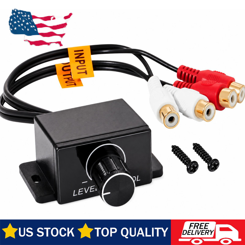 Car Amplifier Remote Bass Level Control Knob Universal Stereo RCA Input Output