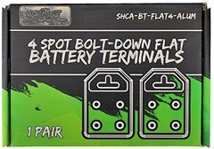 Sky High Car Audio Flat Battery Terminals Multi Spot 4 Connector Pair Aluminum