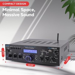 Pyle Compact Bluetooth Stereo Amplifier-Home Desktop Stereo Receiver System