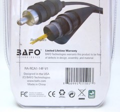 BAFO Premium 24K Gold Plated Composite RCA Video Cable 14′ 14FT Retail Pack