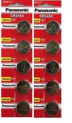 Panasonic CR2450 ECR 2450 3V LITHIUM Coin Cells (100 Batteries) Fresh -EXP-2032