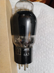 US NAVY Pair Tung-Sol 6A3 tubes black glass