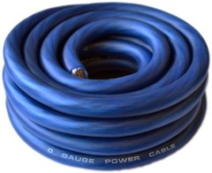 50Ft True 1/0 AWG Gauge Power Ground Wire Strand Cable Spool BLUE Ultra Flexible