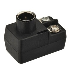 300 Ohm to 75 Ohm F Coaxial Cable Flat Wire Antenna Adapter Matching Transformer