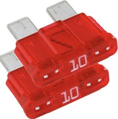 2 X 10 Amp Red Standard Fuse 10A ATM 32V Ships Today Auto Spade Blade plug In
