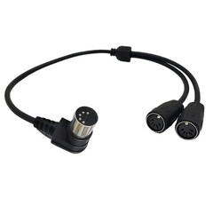 50cm/19in 5 Pin Din Male to 2x 5 Pin Din Female Audio Adapter Y Splitter Cable