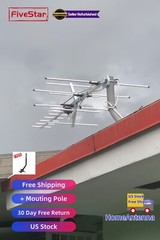 Super Strong Yagi Outdoor TV Antenna 200 Mile Reception Attic Roof