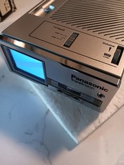 Vtg PANASONIC Travelvision TR-1010P Mini TV Portable B&W W/PIECE WORKING JAPAN
