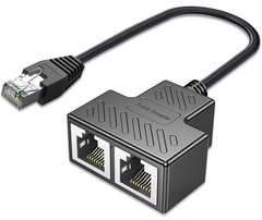 Ethernet Splitter 1 2 RJ45 Network Starlink Adapter LAN Cable Cat 5/5e/6/7/8