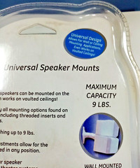 New UNIVERSAL GE Adjustable White Speaker Mount for Wall or Ceiling #80568