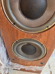 Vintage Set of Two Altec Lansing 508 Speakers TALL HEAVY Woodgrain 41″ AWESOME
