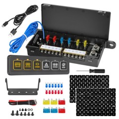 Wireless 6Gang Switch Panel LED Light Bar Circuit Control Box Car RV Boat Marine