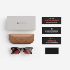 Refurbished Ray-Ban Meta Wayfarer (Gen 1), Shiny Warm Stone Transparent / Waterm