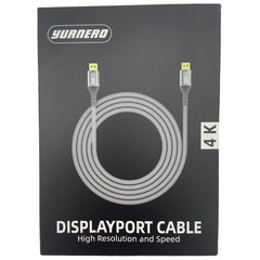 4K UHD DisplayPort Cable 6ft Braided High-Speed Yurnero NEW in Box