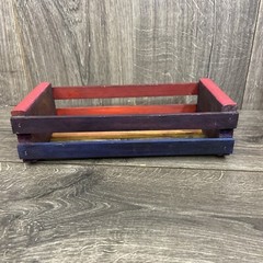 Rainbow painted Napa Valley Box 12 Music Cassette Tape Storage Wood Rack Crate