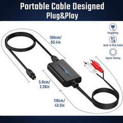 192kHz Digital to Analog Audio Converter Optical SPDIF to RCA DAC Cable 7ft/2m