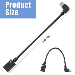 Mini USB to C Adapter – 90 Degree USB-Type-C Male 5.9in, black