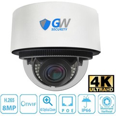 8MP 2160p @30fps 4K IP 4X Optical Motorized Zoom Dome PoE Security Camera