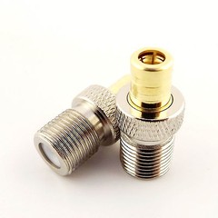 SMB Female Jack to F Female Jack Straight RF Coaxial Adapter Connector Converter