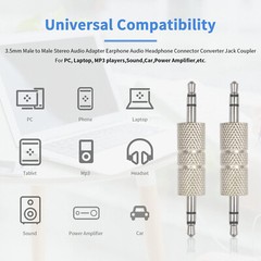 2pcs 3.5mm Stereo Male to 3.5mm Male Headphone Audio Adapter Jack Coupler8710