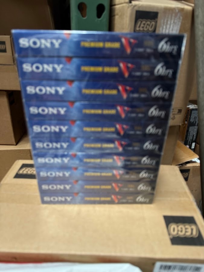 10-Pack SONY Premium Grade Blank VHS Video Tapes LOT 6 Hours T-120VR New Sealed