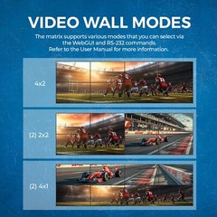 OREI 8×8 4K Seamless Matrix with Video Wall (UHDS-808VW)