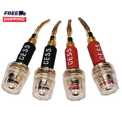 CESS-220 Pin Banana Plug to 4Mm Female Banana Jack/Speaker Wire 4 Pack