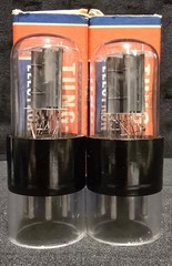 TUNG-SOL 6SN7 GT TUBE 1953 BOXED GRAY PLATES MATCHED SET NIB