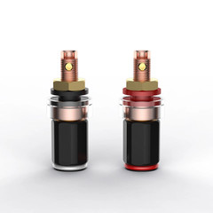 4Pcs Red Copper Plated Speaker Binding Post HiFi Banana Female Terminal Adapter