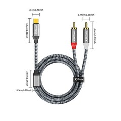 USB C to 2 RCA Audio Cable, 6.6 Ft Type-C to RCA Male to Male Y RCA Splitter,…