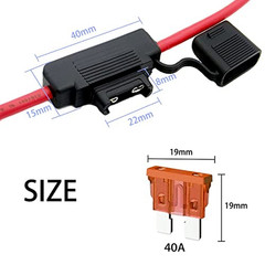 10 Gauge Fuse Holder – 10 AWG Inline Fuse Holder with 40 AMP ATC Blade Fuses (4P