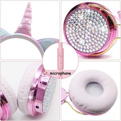 Cute Unicorn Girls Headphones – Adjustable Headband