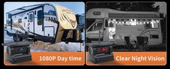 Solar Magnetic Wireless Backup Camera 1080P Monitor TouchScreen Car Truck Camper