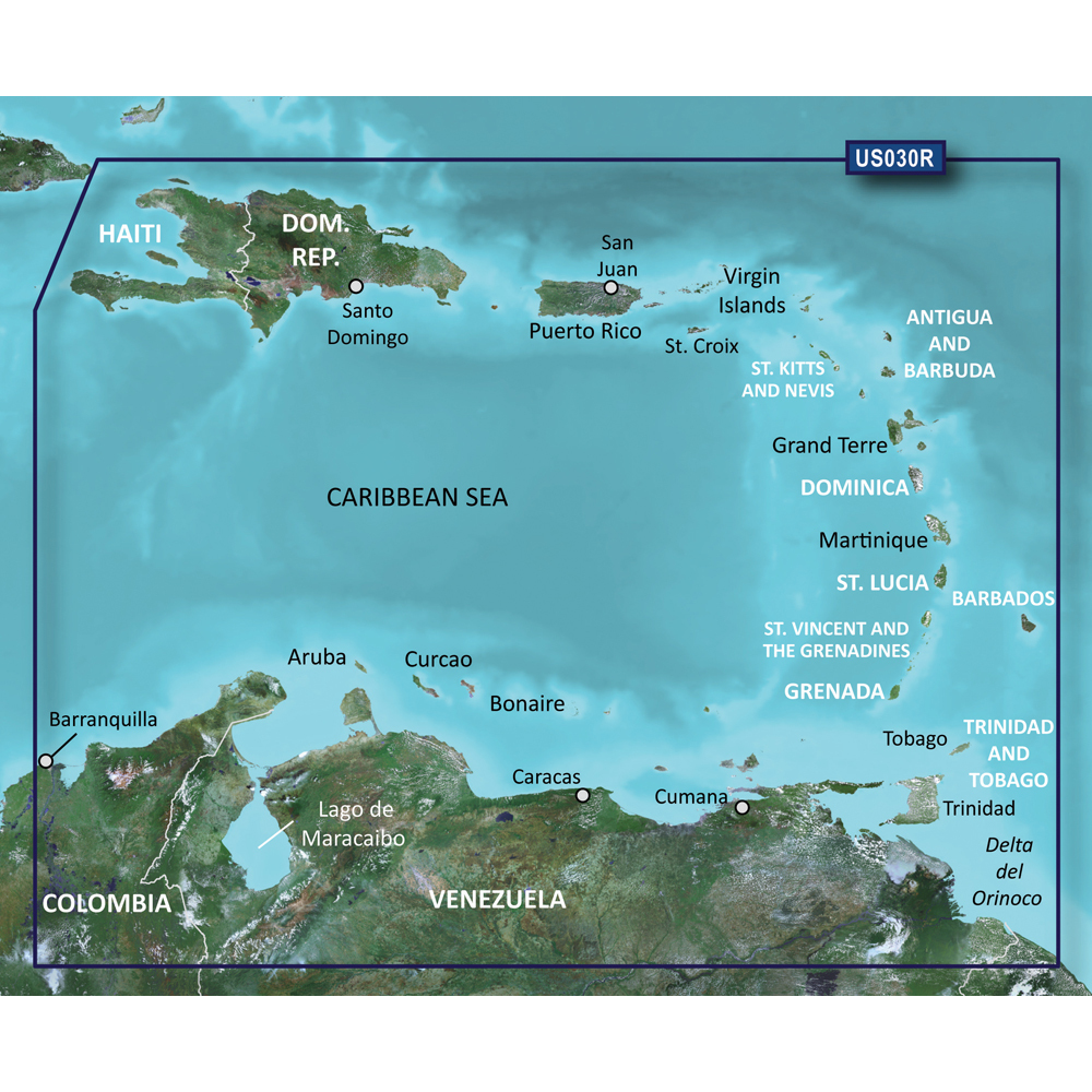 Garmin BlueChart g3 HD Vision VUS030R Southeast Caribbean Islands microSD Chart