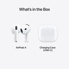Apple AirPods 4 Wireless Earbuds, H2 Chip, Up to 30 Hours of Battery Life, NEW.
