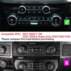 2021-26 F150 Raptor Platinum King Ranch Tremor Knob Cover Set–Compatible