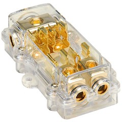 Audtek GFB1428 Gold Fuse Block 1×4 AWG In 2×8 AWG Out