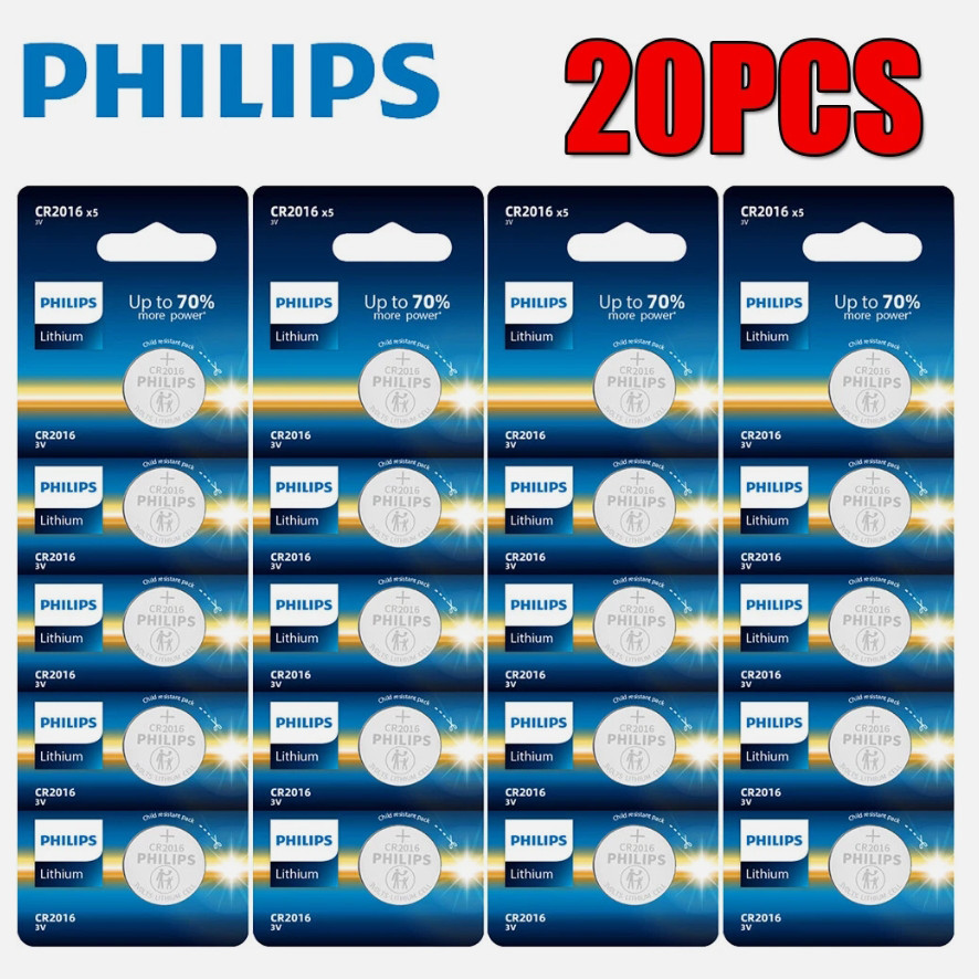 Lot Philips CR2016 Lithium Battery 3V Coin Cell ECR2016 BR2016 DL2016 Button