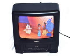 Goldstar GCV 1324M 13 CRT TV VCR Combo Retro Gaming VHS Player Tested Works Rare