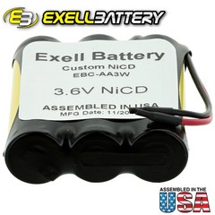 Exell 3.6V Custom NiCd 1000mAh Battery Pack w/ 5″ AWG Bare Wire Leads